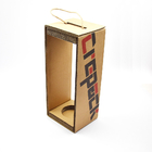 Απλό κουτί για κόκκινο κρασί από κυματοειδή χαρτί με φορητό σκοινί
