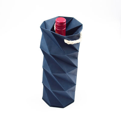 Αγορά Customized Handmade Creative Folding Kraft Paper Wine Gift Box Flat Packing with Handle online manufacture