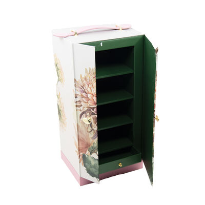 Αγορά Προσαρμοσμένο προσωπικό σχεδιασμό κομψή διπλή ανοιχτή πόρτα πολυτελή θυρίδα συσκευασίας δώρων με δερμάτινη λαβή online manufacture