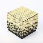 Χρυσό φύλλο προσωποποιημένο δερμάτινο κουτί ρολογιού δύο τεμαχίων άκαμπτο χαρτί με μαξιλάρι τυλιγμένο μαύρο