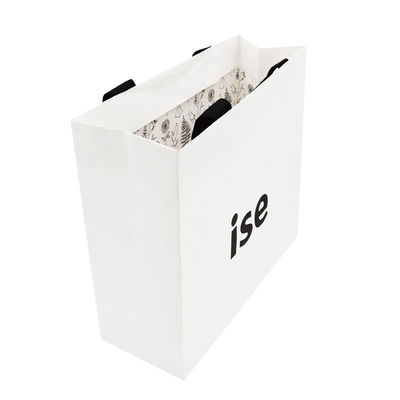 Crepack δύο φιλική 200gram C2S πλευρών τσάντα αγορών εγγράφου πολυτέλειας Eco με τη λαβή κορδελλών μεταξιού
